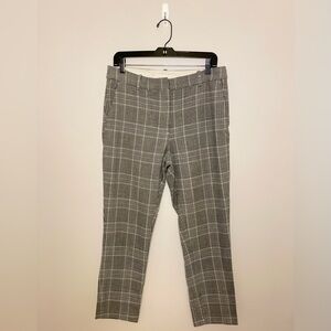 H&M Plaid Trousers, Gray/Black/White, Size 8, EUC